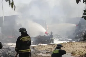 В поселке Власиха под Барнаулом ночью горели баня, гараж и летняя кухня